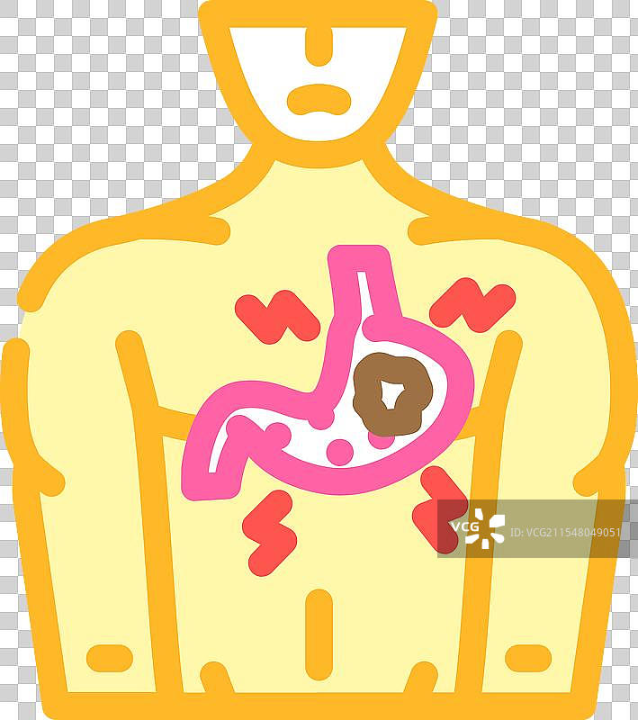 溃疡 男性 疾病 彩色图标图片素材