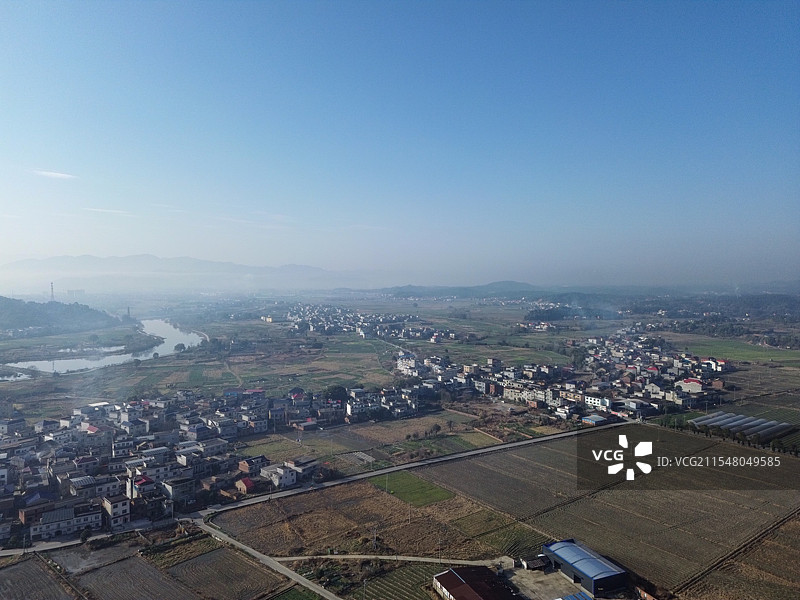 航拍萍乡芦溪县银河镇陇田村村落图片素材