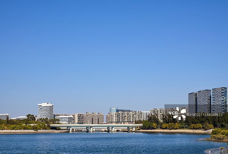厦门五缘湾湿地公园与城市风光图片素材