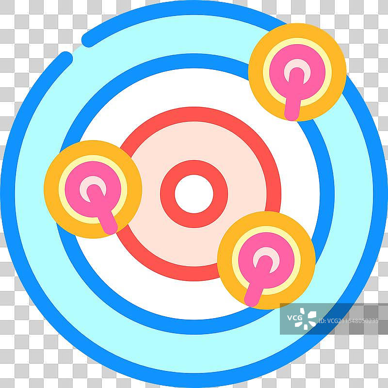 冰壶冬季运动彩色图标图片素材