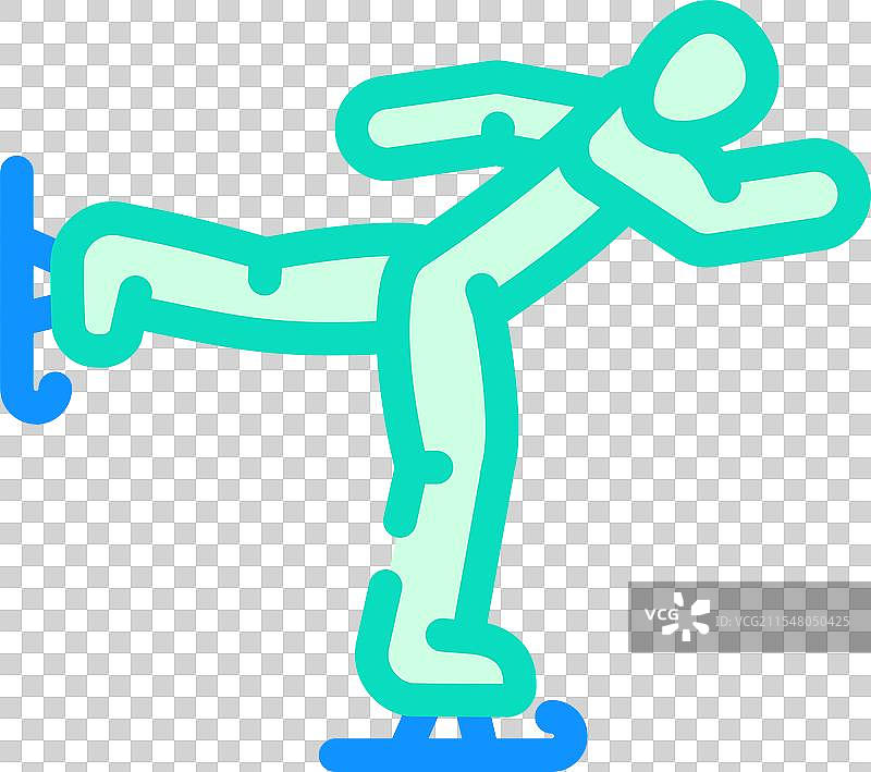 花样滑冰 冬季运动 彩色图标图片素材