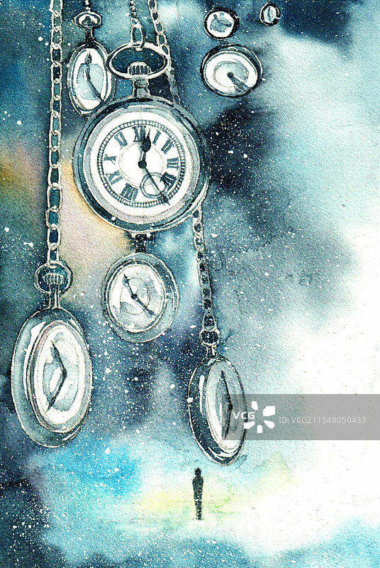 时间之下插画图片素材