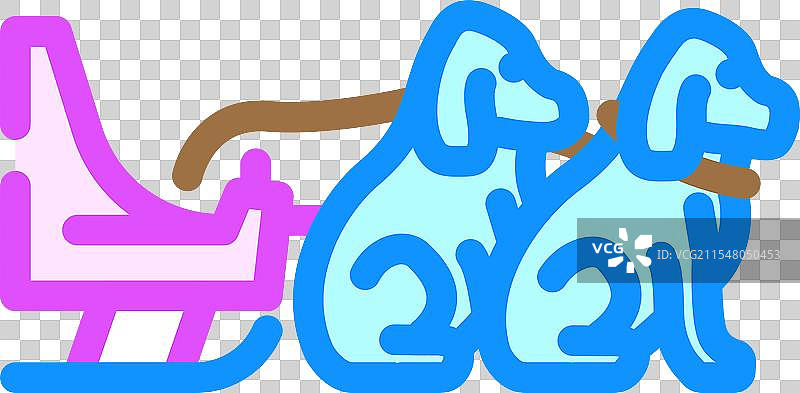 雪橇犬比赛冬季运动彩色图标图片素材