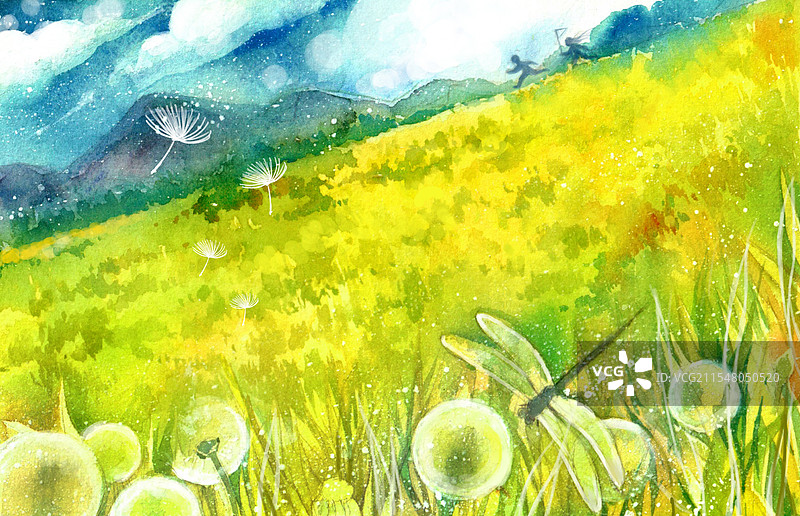 稻田插画图片素材