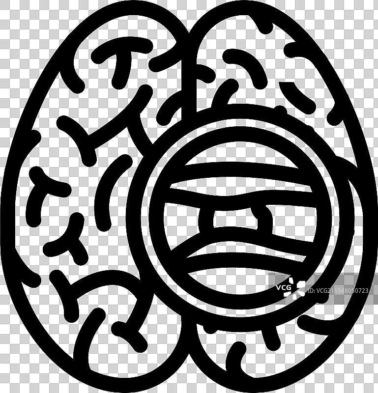 中风男性疾病线条图标图片素材