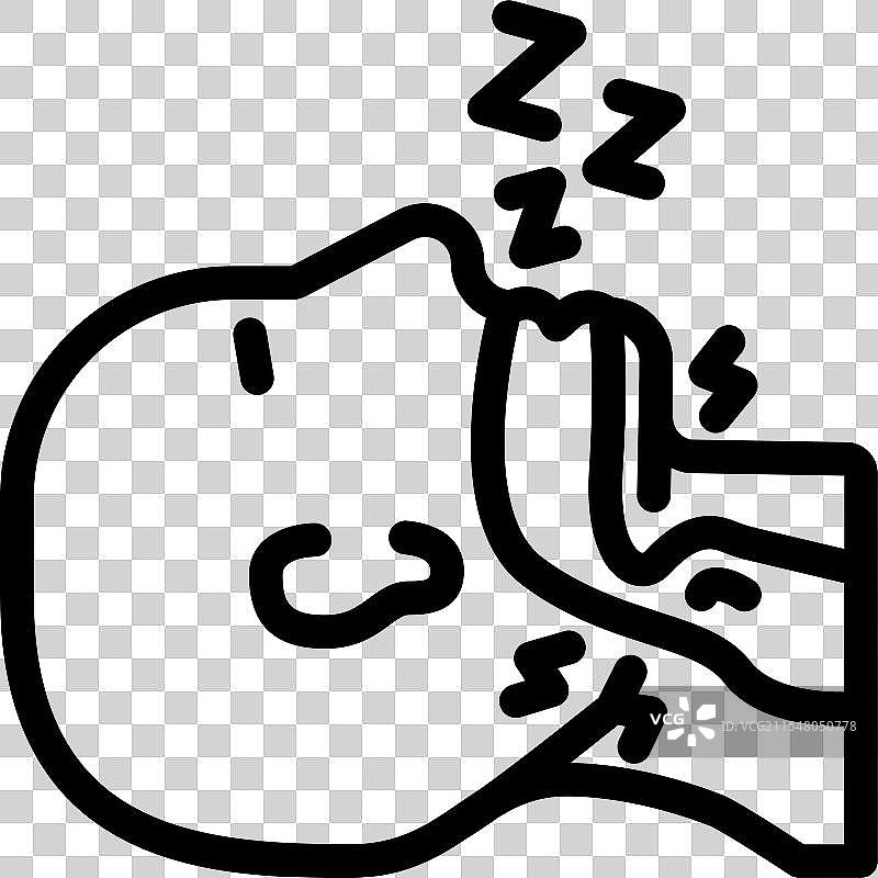 睡眠呼吸暂停症男性疾病线条图标图片素材