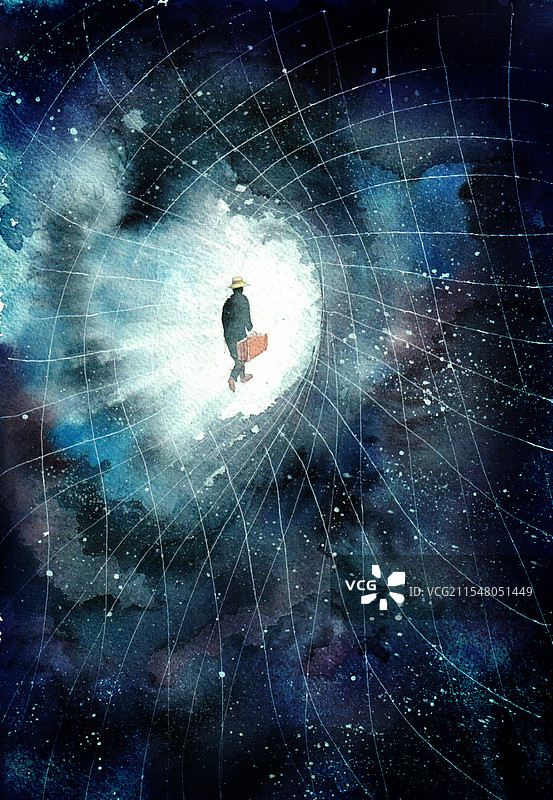 时光隧道插画图片素材