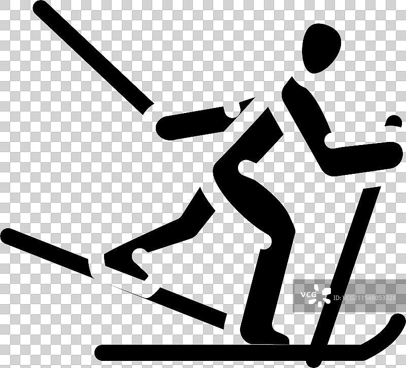 越野滑雪冬季运动图标图片素材