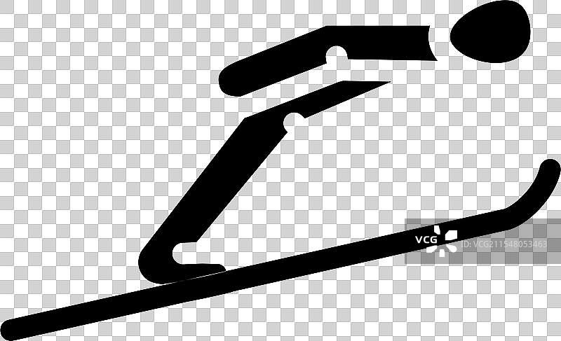 滑雪跳跃冬季运动图标图片素材