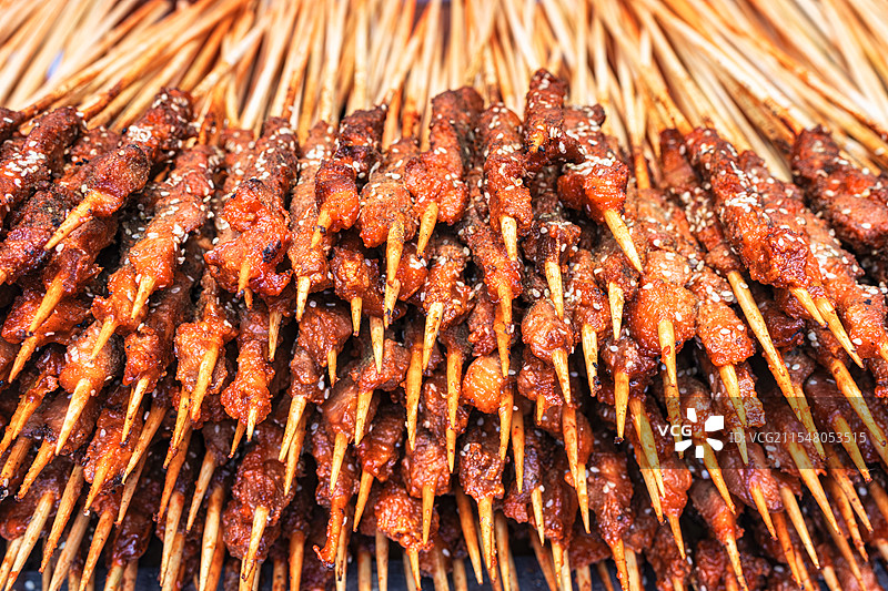 烤羊肉串特写图片素材