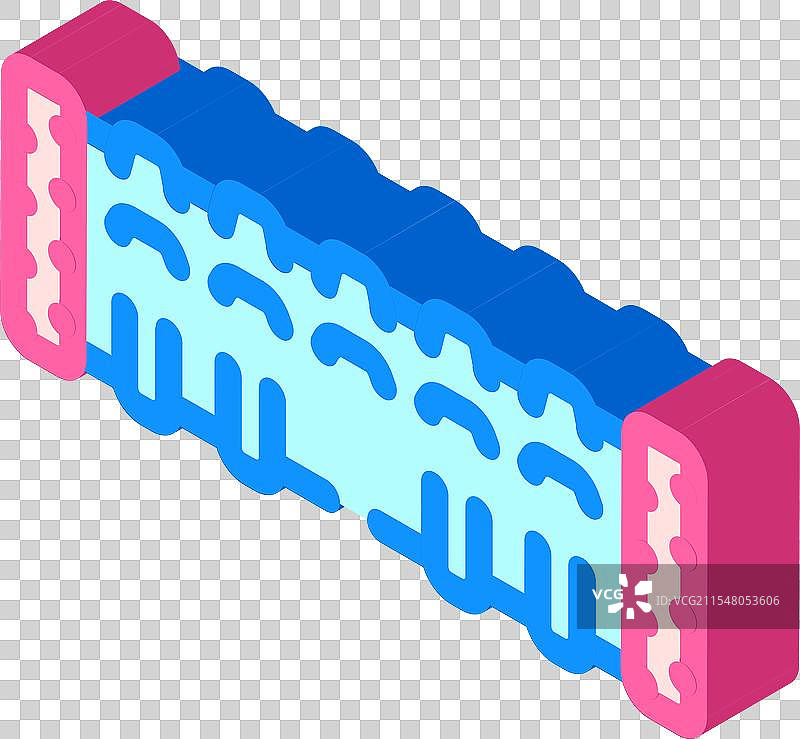 泡沫轴健身工具等距图标图片素材