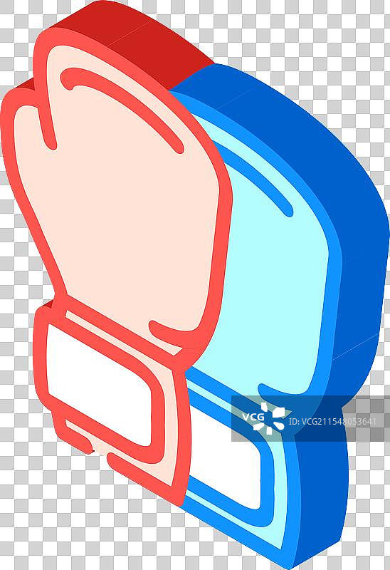 拳击手套健身工具等距图标图片素材