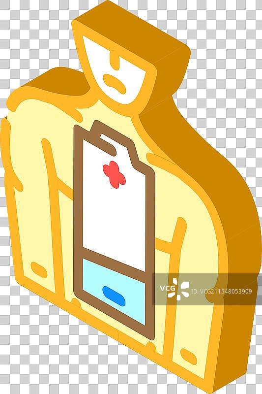 慢性疲劳综合症等距图标图片素材