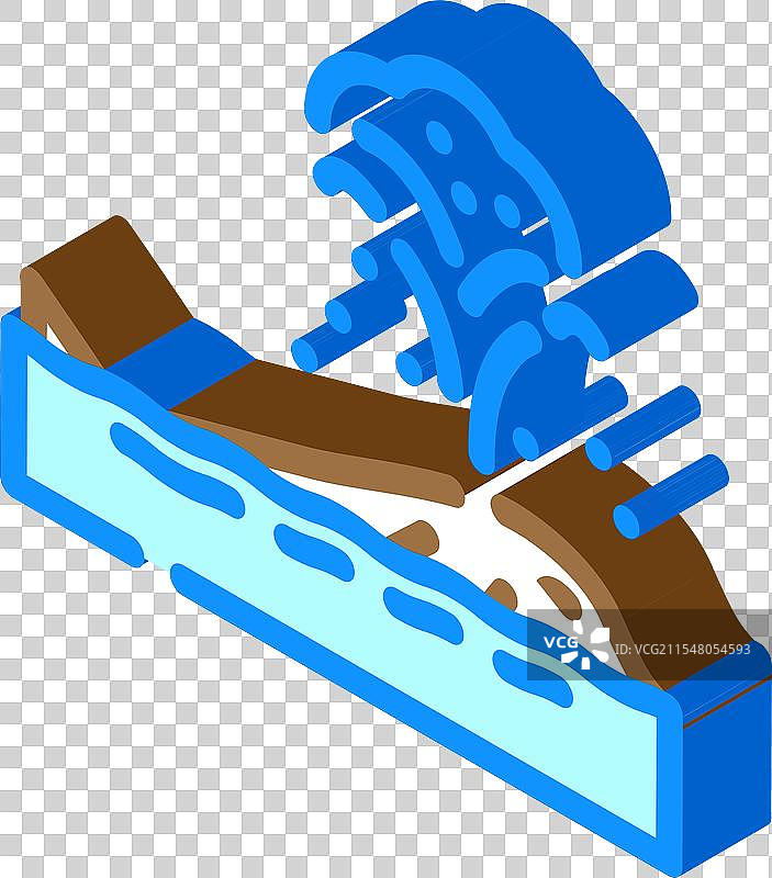 冬季鲸鱼观察等距图标图片素材