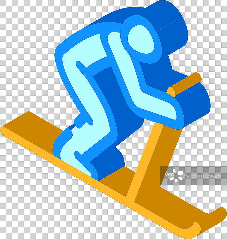 滑雪冬季运动等距图标图片素材