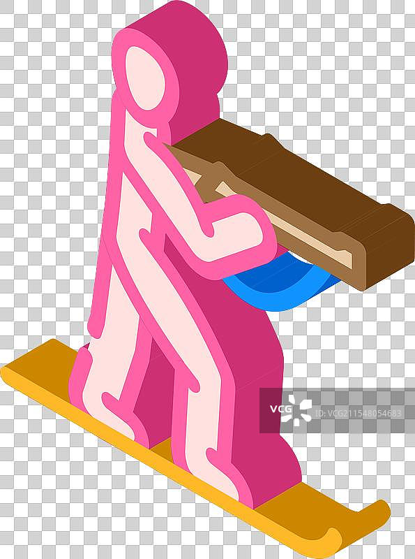 冬季两项运动等距图标图片素材