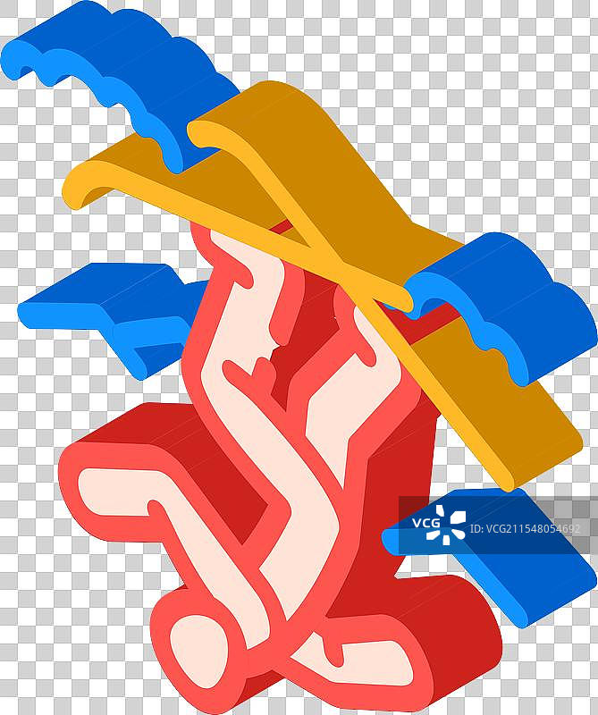 自由式滑雪冬季运动等距图标图片素材