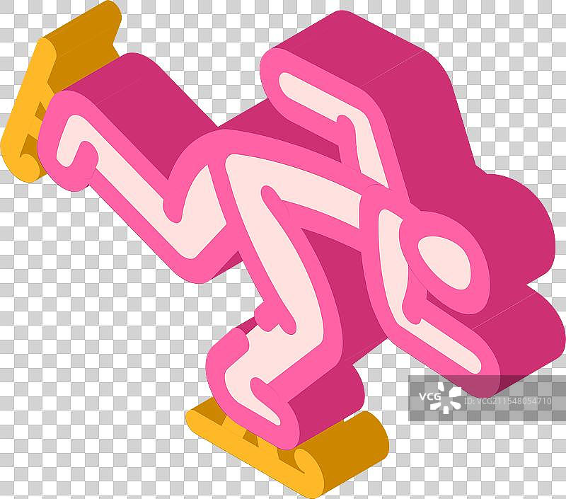 速度滑冰冬季运动等距图标图片素材