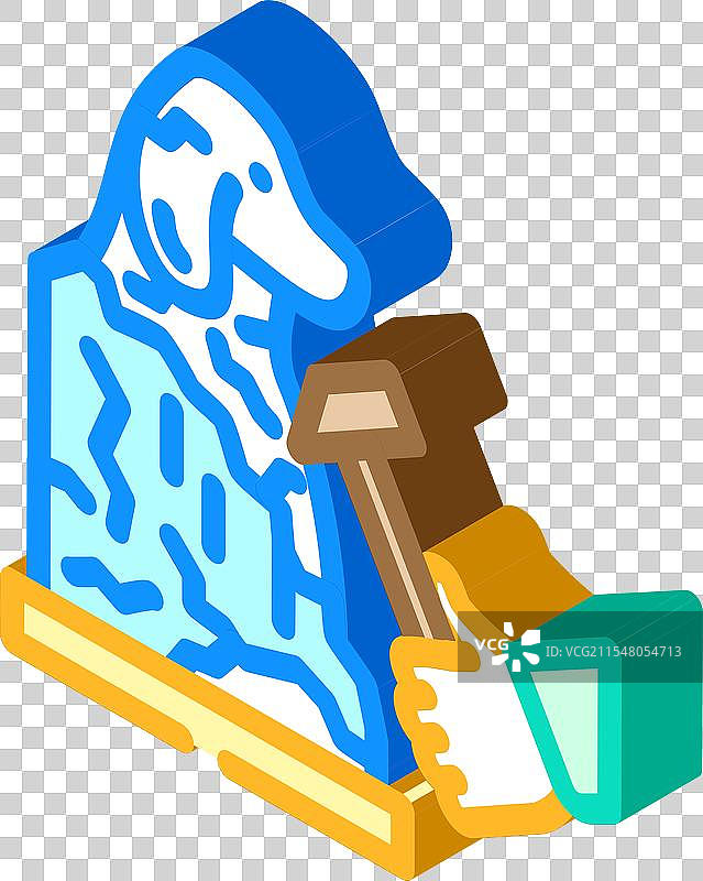 冰雕冬季运动等距图标图片素材