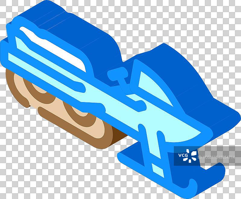 雪地摩托冬季运动等距图标图片素材