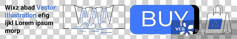 数字购物元素与瀑布图图片素材