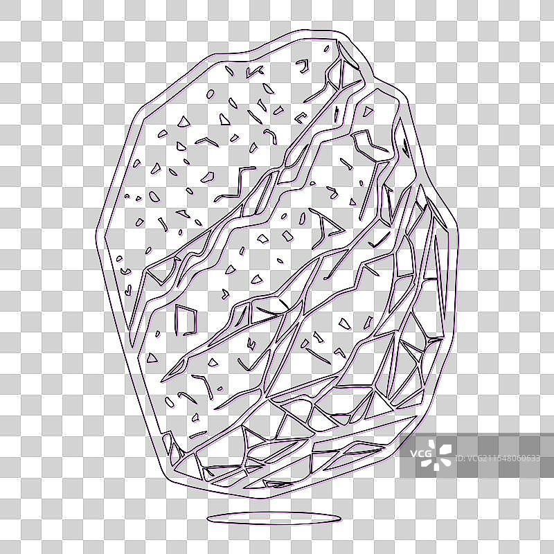 紫色小行星石头轮廓草图图片素材