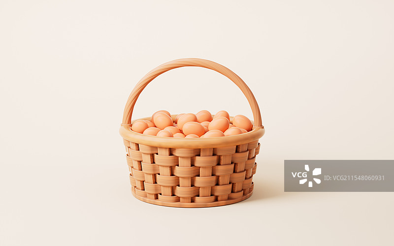 一篮子鸡蛋三维渲染图片素材