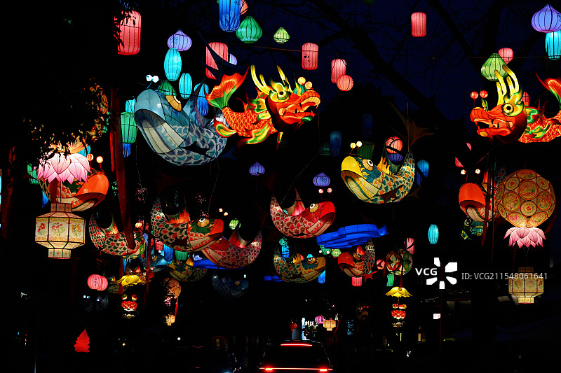 杭州西溪湿地元宵灯会景象图片素材