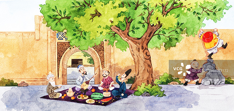 机智的阿凡提3插画图片素材