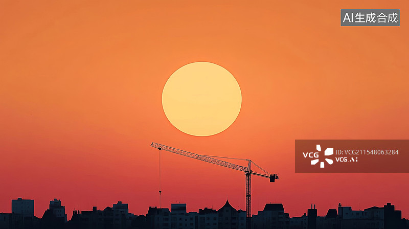 【AI数字艺术】建筑工地插画背景图片素材