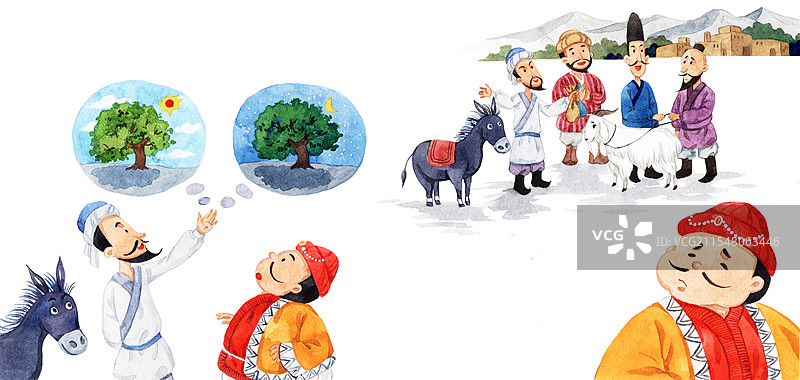 机智的阿凡提4插画图片素材