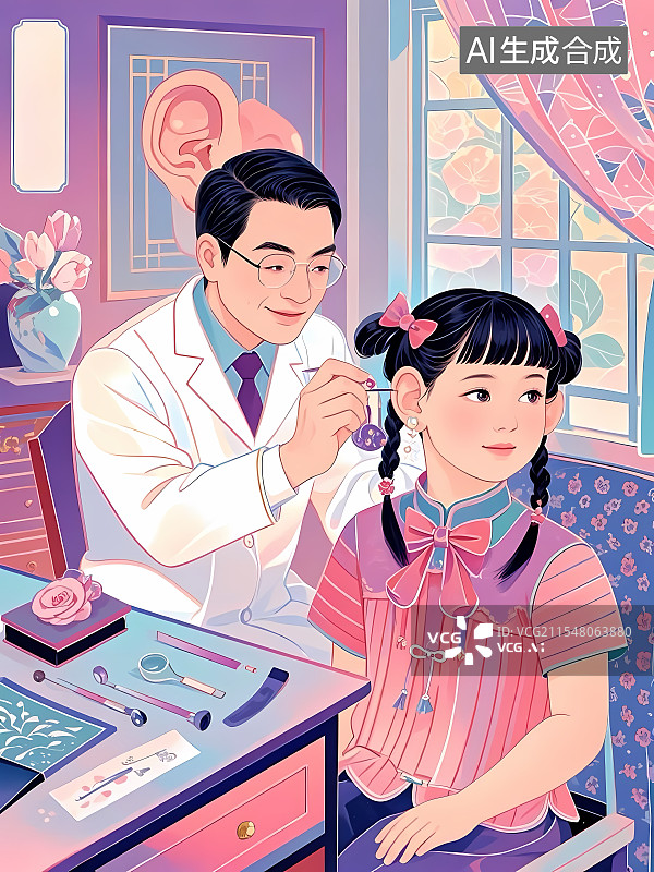 【AI数字艺术】全国爱耳日卡通海报插画图片素材