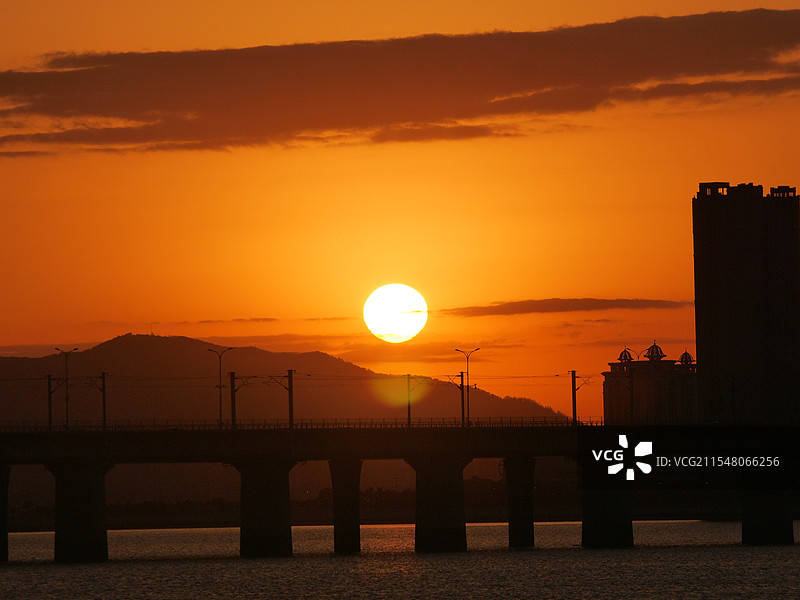 厦门集美落日图片素材