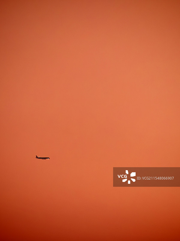 落日飞机图片素材