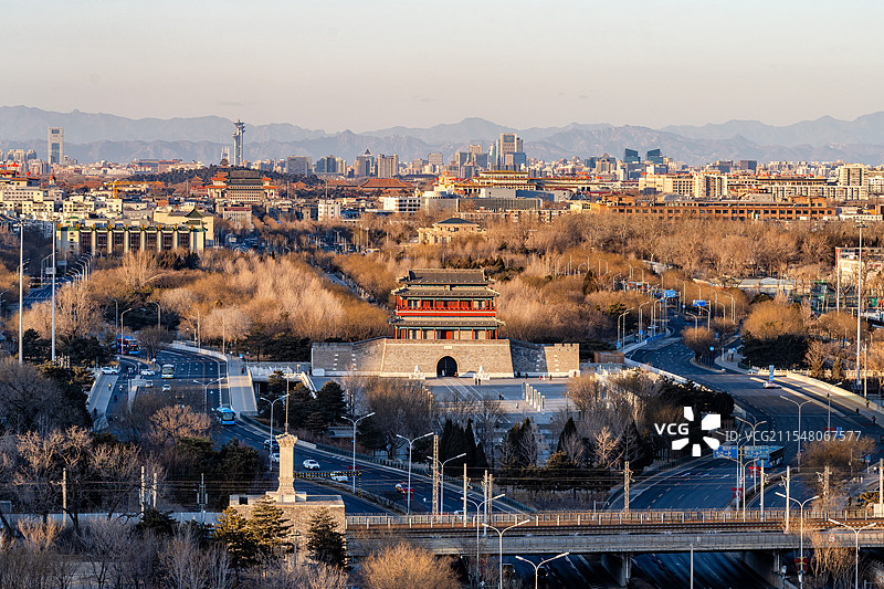 从永定门到奥林塔，一条线穿越三个王朝图片素材