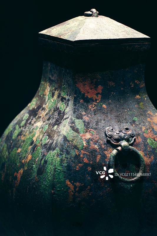 【汉】【宿州博物馆】【酒器】青铜钫-局部特写图片素材