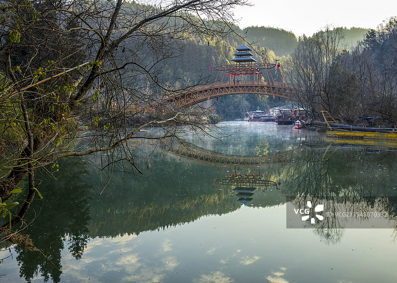 湖北利川市龙船水乡风光图片素材