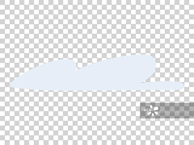 白色背景上的浅蓝色云朵形状图片素材