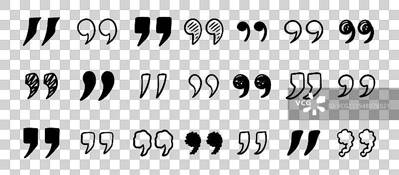 手绘引号涂鸦图案集图片素材