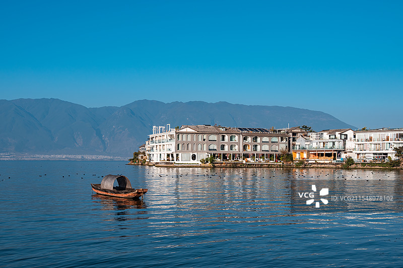 云南大理洱海双廊古镇玉几岛风光图片素材