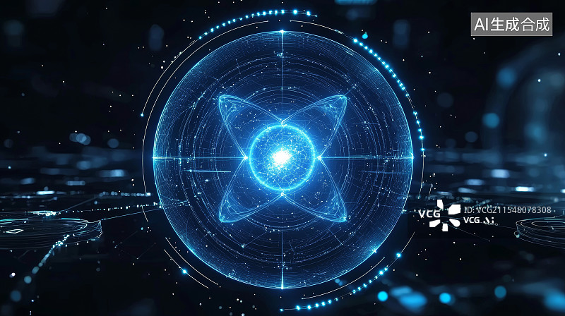 【AI数字艺术】原子核原子能物理学概念图图片素材