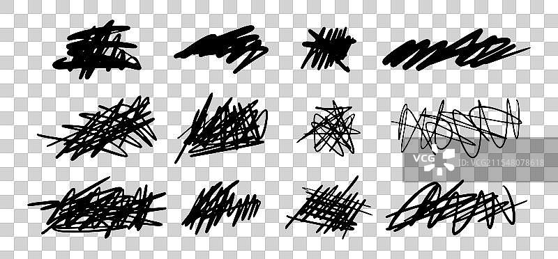 手绘的纠结涂鸦草图抽象图形图片素材