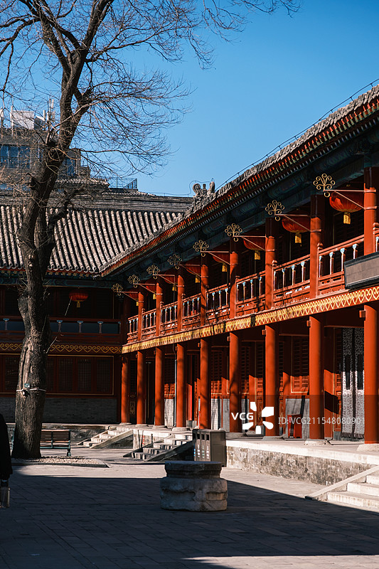 北京东岳庙 北京民俗博物馆 冬日 建筑石碑造像细节图片素材