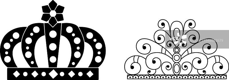 王冠和头饰剪影图片素材