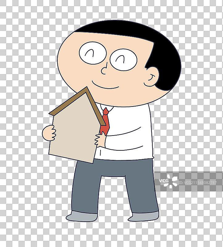 拿着房子的人物图片素材