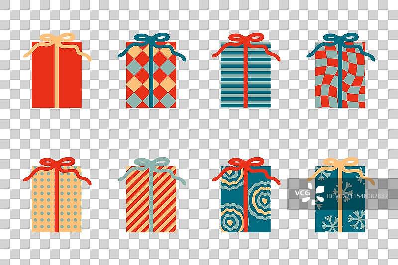 复古风格的圣诞礼物剪贴画图片素材