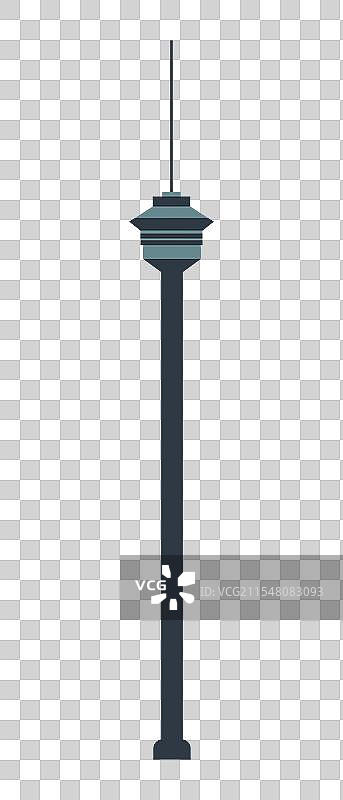 复古风格的电视塔剪影插图图片素材