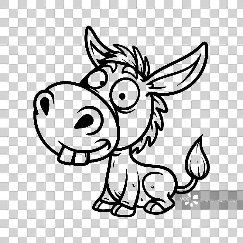 搞笑的卡通驴子绘画标志图片素材