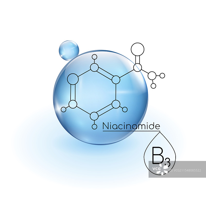 烟酰胺线条图标维生素B3护肤品图片素材