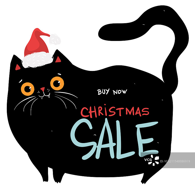 卡通角色黑猫购物圣诞节图片素材